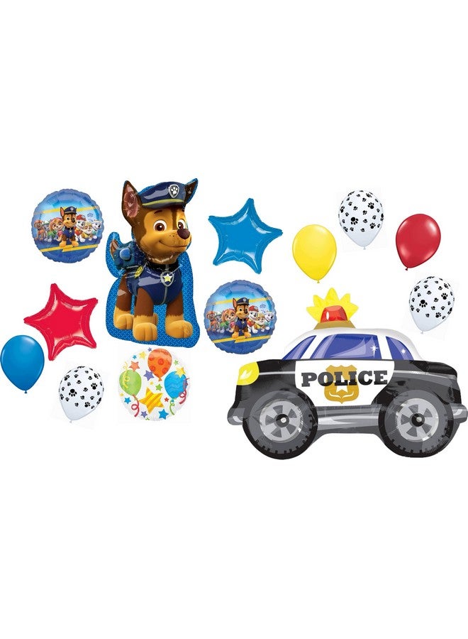 Anagram Paw Pups Chase and Police Car on Patrol Birthday Party Supplies Balloon Bouquet Decorations - Image 1