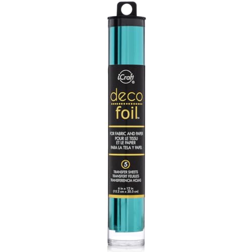 iCraft Deco Foil, 5 Transfer Sheets, 6" x 12", Aqua - Image 1