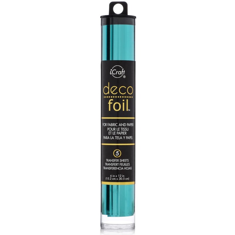 iCraft Deco Foil, 5 Transfer Sheets, 6" x 12", Aqua - Image 5