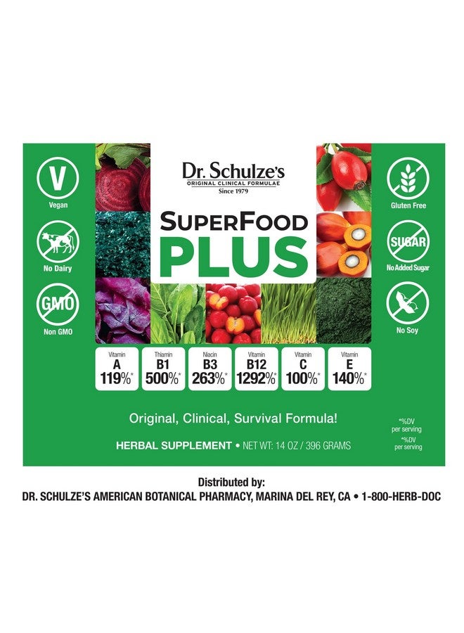 Dr. Schulze's Dr. Schulze’s SuperFood Plus | Vitamin and Mineral Herbal Concentrate | Daily Nutrition | Gluten-Free and Non-GMO | Vegan | 14 Ounce Powder | Packaging May Vary - Image 5
