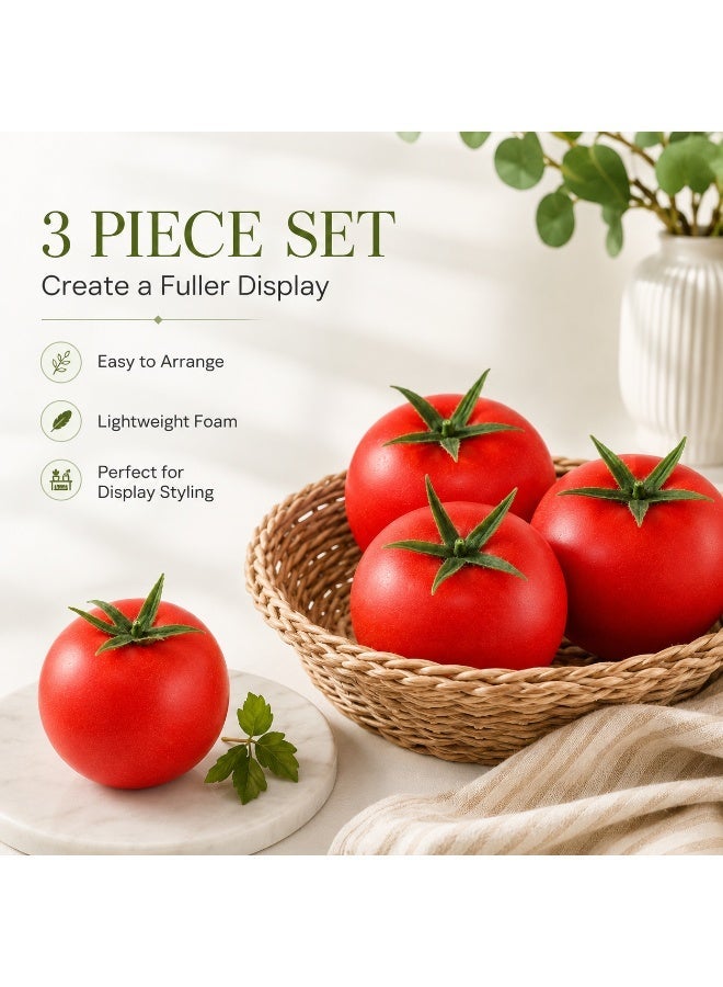 Realistic Artificial Tomato Display Props 3 Piece Set - Image 4