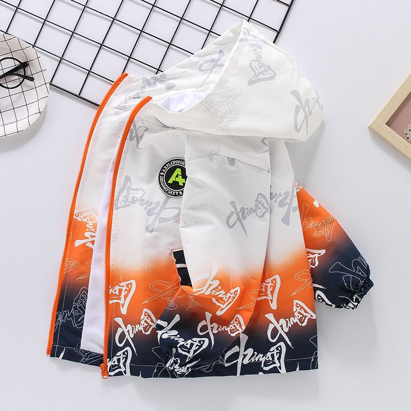 Childrens Wear Boys Coat Spring and Autumn Childrens Charge Clothes Gradient Top Middle and Big Childrens Spring 2024 New Western Style Coat Blue  - Image 5