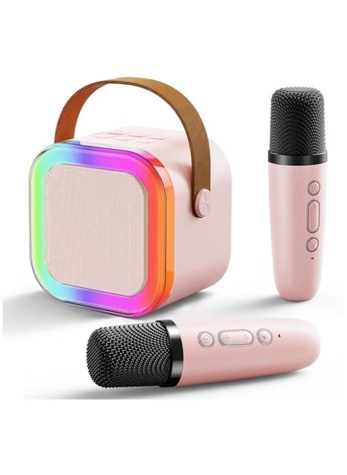 JAJEEK Karaoke Machine for Kids & Adults - Mini Portable Bluetooth Colourful Karaoke Speaker with 2 Wireless Microphones and Dynamic Lights – Perfect for Birthday Gift, Home KTV, Outdoor Travel, and Family Fun - Image 1