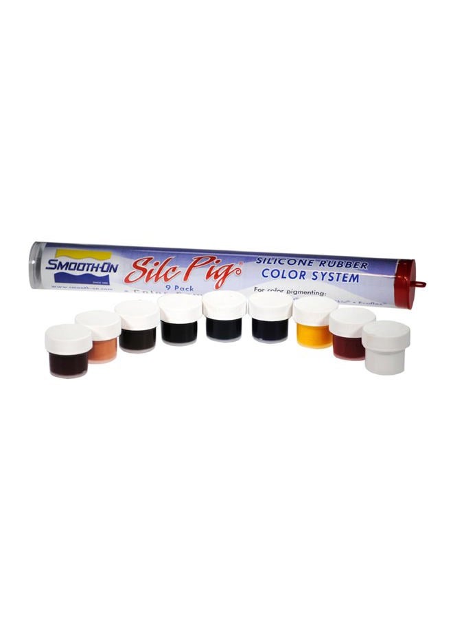 Smooth-On Silc Pig - Pigments For Tin & Platinum Silicone Rubbers - 9-Pack Color Sampler - Image 1