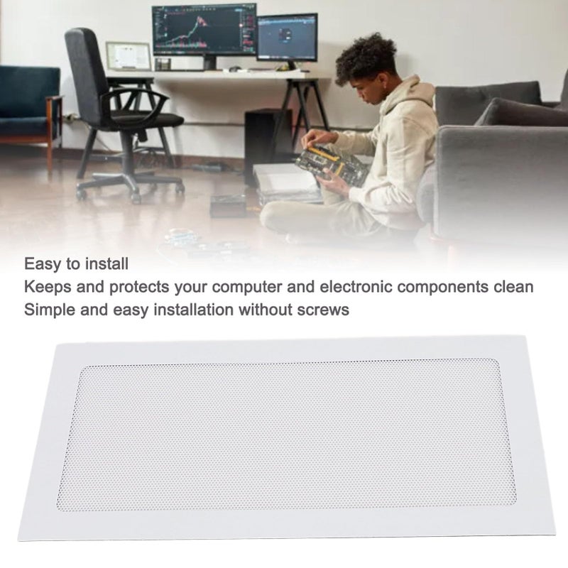 2Pcs Magnetic PC Dust Cover Black Fine Mesh Filter Ventilation Design Easy Installation - Image 4