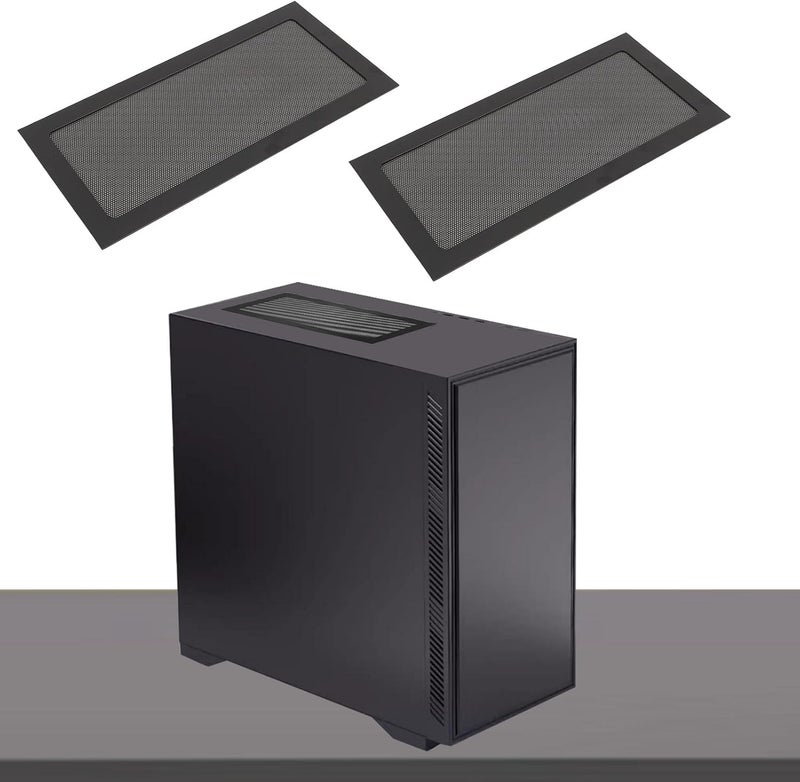 2Pcs Magnetic PC Dust Cover Black Fine Mesh Filter Ventilation Design Easy Installation - Image 1
