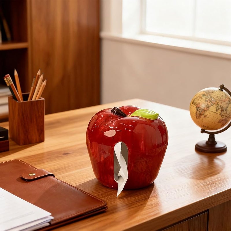 غطاء صندوق المناديل السيراميكي على شكل فواكه واقعي لتزيين طاولة الطعام وجانب الأريكة - Image 3