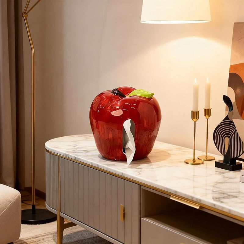 غطاء صندوق المناديل السيراميكي على شكل فواكه واقعي لتزيين طاولة الطعام وجانب الأريكة - Image 4