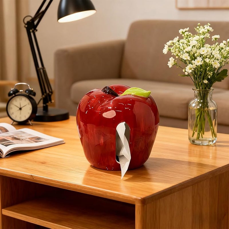 غطاء صندوق المناديل السيراميكي على شكل فواكه واقعي لتزيين طاولة الطعام وجانب الأريكة - Image 5