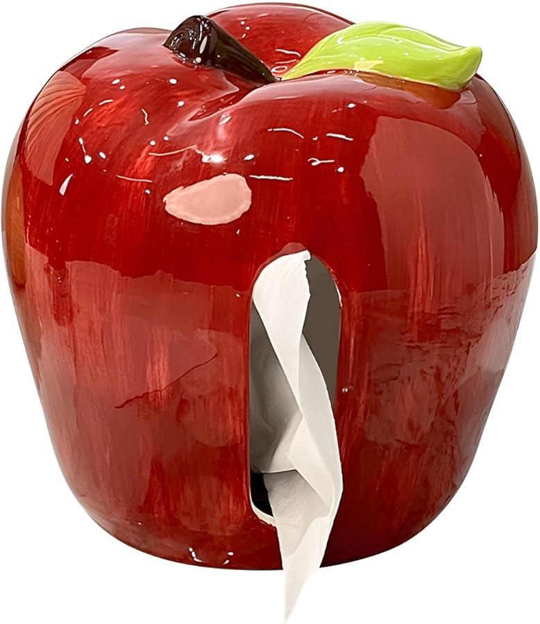 غطاء صندوق المناديل السيراميكي على شكل فواكه واقعي لتزيين طاولة الطعام وجانب الأريكة - Image 1