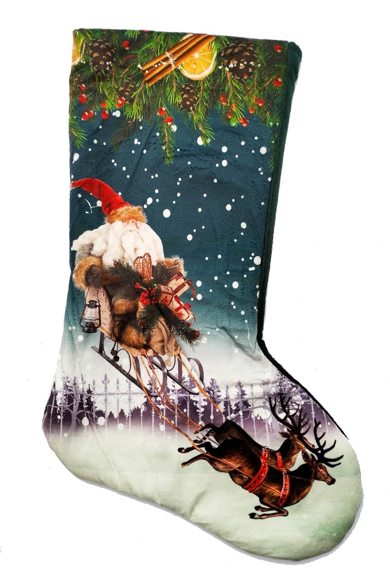 Partunay Partunay 1 Pcs Extra Large Christmas Xmas Printed Stocking Socks Candy Gift Bag Christmas Xmas Tree Hanging Ornaments Xmas Christmas Decoration Item Christmas Ornaments