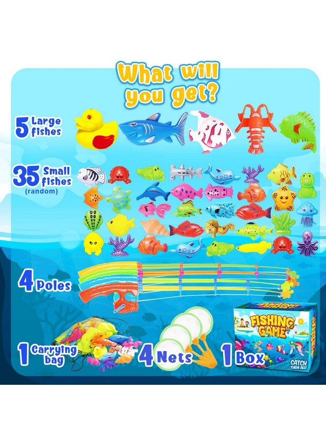 Goody King Magnetic Fishing Game Pool Toys for Kids - Bath Outdoor Indoor Carnival Party Water Table Toys Fish for Kids Age 3 4 5 6 Years Old 2 Players Gift (Large) - Image 2