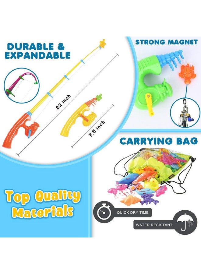 Goody King Magnetic Fishing Game Pool Toys for Kids - Bath Outdoor Indoor Carnival Party Water Table Toys Fish for Kids Age 3 4 5 6 Years Old 2 Players Gift (Large) - Image 4