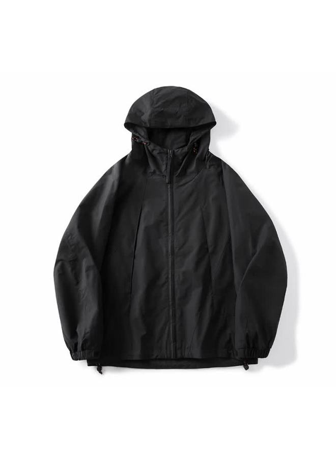 Markless Autumn And Winter Men's Hooded Jacket Patchwork Casual Coat Wtb4158m Black M - Image 4