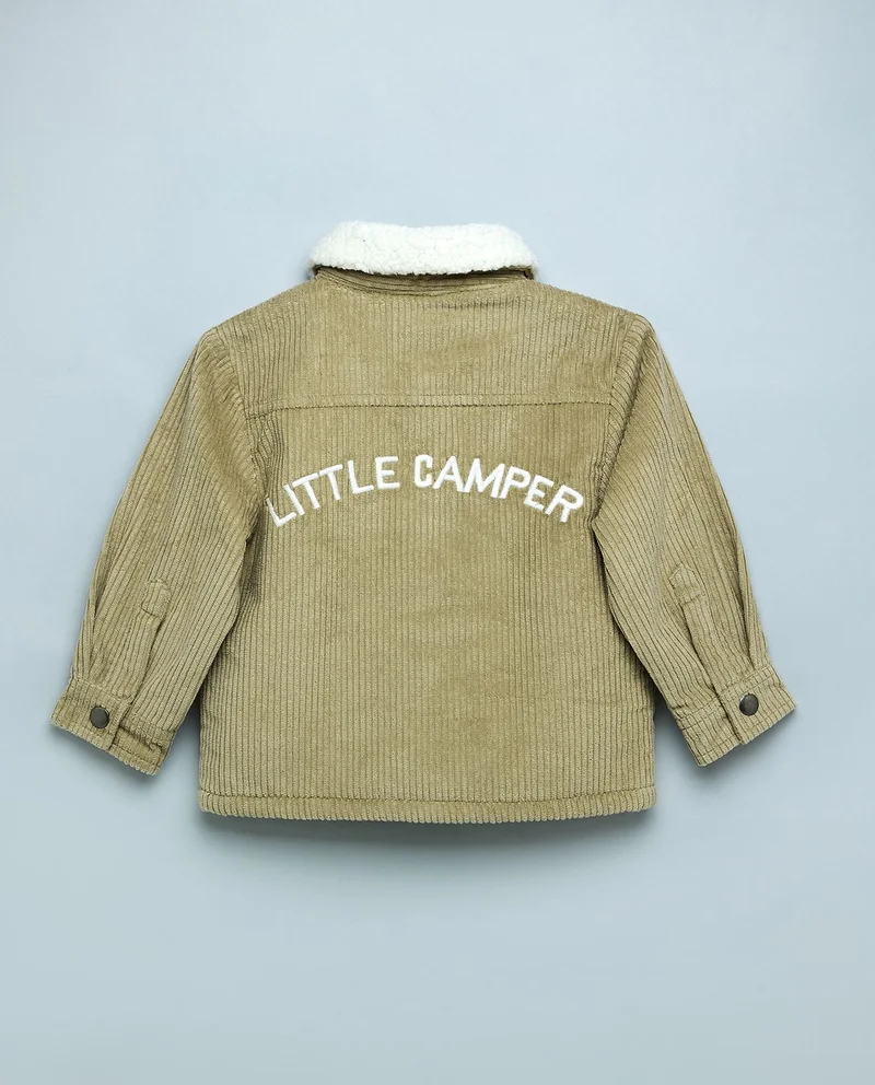 R&B Corduroy Jacket with Button Closure
