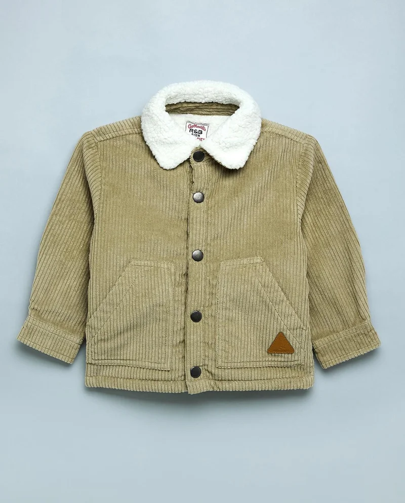 R&B Corduroy Jacket with Button Closure