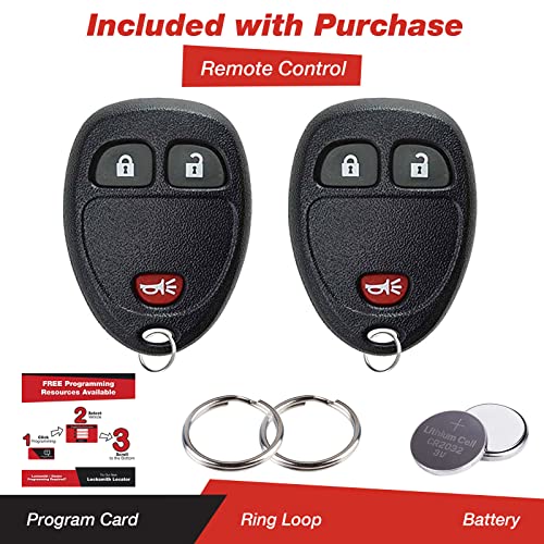 KeylessOption Keyless Entry Remote Control Car Key Fob Replacement for 15913420 with Key (Pack of 2) - Image 2