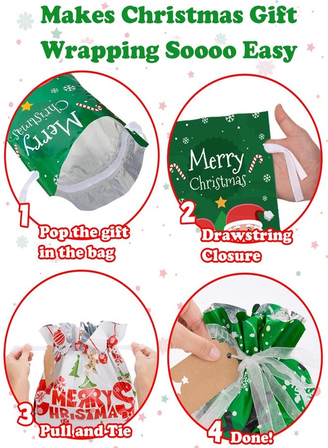 VIMUSFUN Drawstrings Christmas Gift Bags Assorted Sizes, 22Pcs Holiday Gift Bag Bulk Christmas Bags For Gifts - Image 3