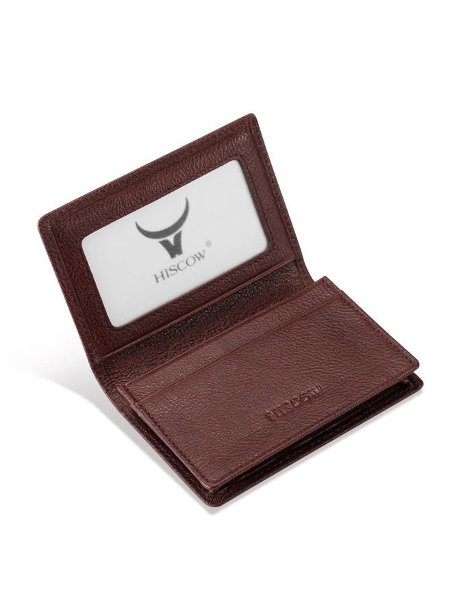 HISCOW Leather Business Card Case Holder for Men & Women, Italian Calfskin (Burgundy Vegetable-Tanned Leather)  - Image 2