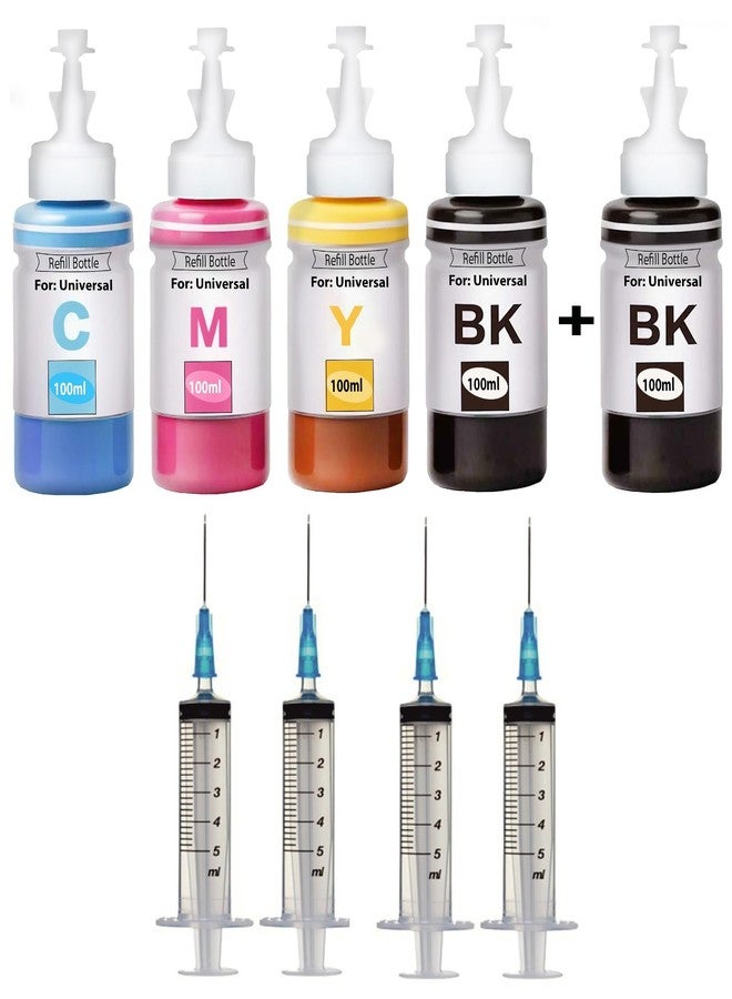 Hynear 682 Cartridge Refill Ink Suction Tool kit for HP, Canon Printers (100ml x 2 Bottle/Black + 3 Bottle/Color + 4 Syringe + Suction Tool Kit + Handgloves + Tissue Paper) - Image 2