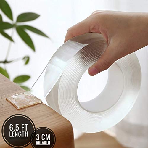 Baker's Signature 3 MM Grip Tape Double Side,Washable Nano Gel Tape,Tape Heavy Duty, Reusable Clear Adhesive Tape, Mounting, Home Decor, Paste Photos and Posters  - Image 5