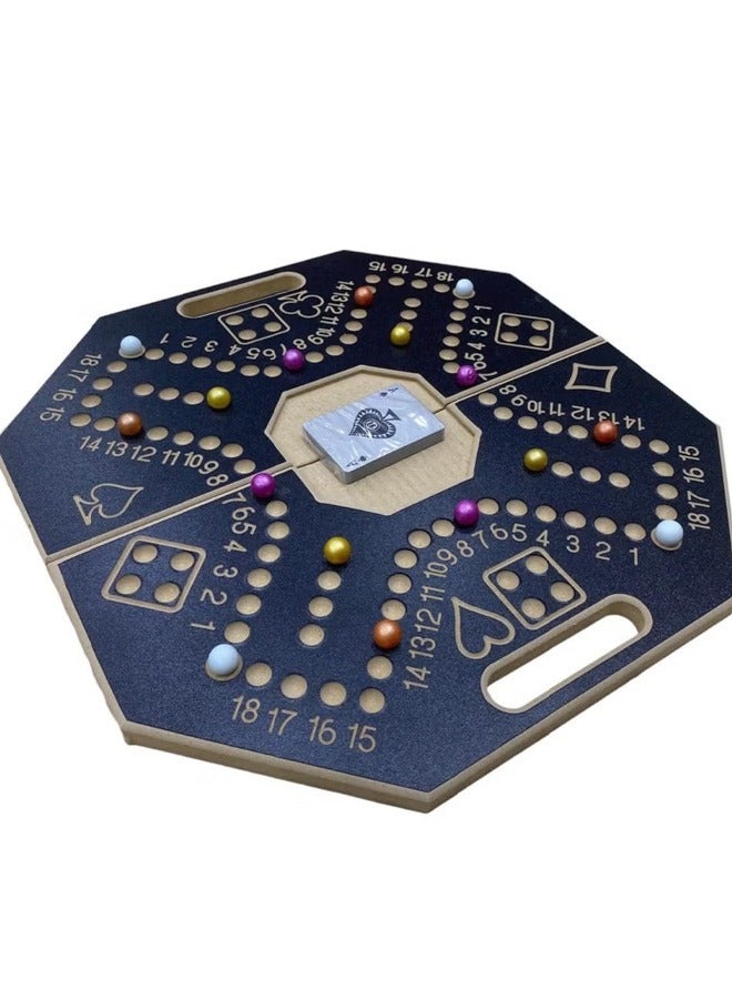 فيتنس ورلد لعبة جاكارو خشبية قوية مرقمة للتخطيط الاستراتيجي 4 لاعبين مع حقيبة فاخرة مقاس 40×40 سم - Image 4