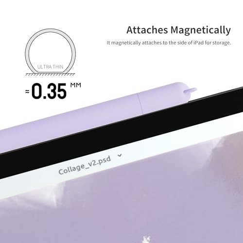 ELETIUO Silicone Case Compatible with Apple Pencil (USB-C),Protective Holder Grip Sleeve with Cap Accessories,Anti-Slip Cover Supports Magnetic Compatible with Apple Pencil 3rd Generation,Ear Purple - Image 4