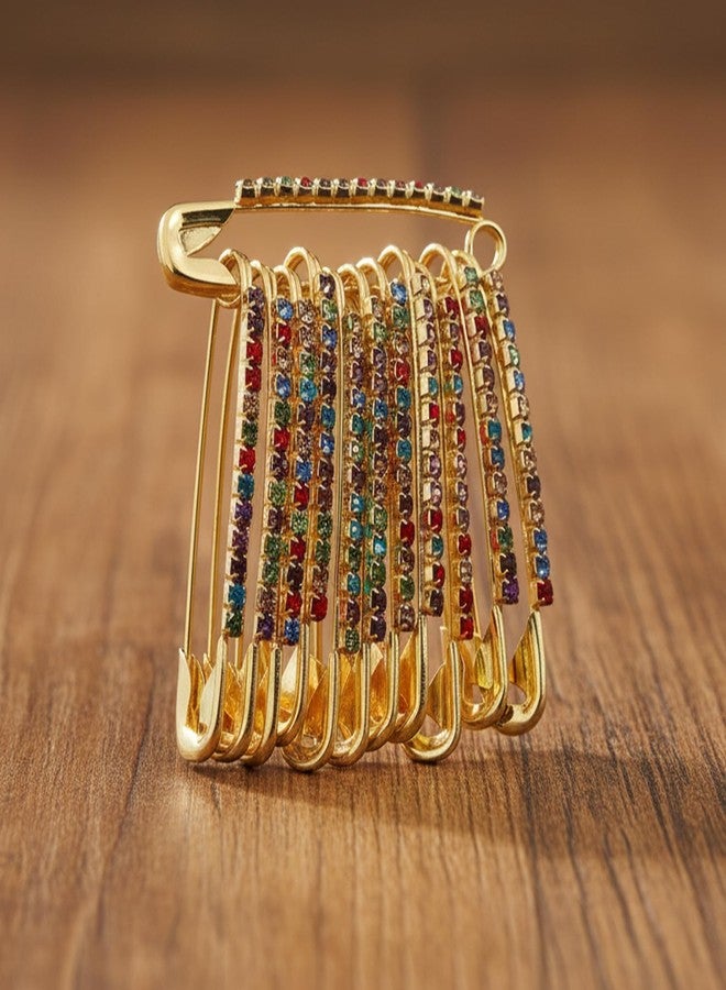 THANUS CRAFT THANU'S CRAFT Multicolor Stone Safety Saree Pin Heavy Duty Hijab Dupatta Chunri Scarf Pin Multi-use Quilting Pins for DIY Crafts, Jewelry Making & Baby Clothing - Image 4