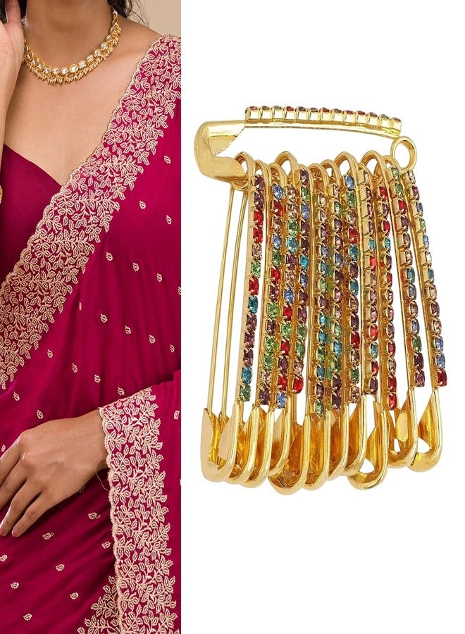 THANUS CRAFT THANU'S CRAFT Multicolor Stone Safety Saree Pin Heavy Duty Hijab Dupatta Chunri Scarf Pin Multi-use Quilting Pins for DIY Crafts, Jewelry Making & Baby Clothing - Image 2