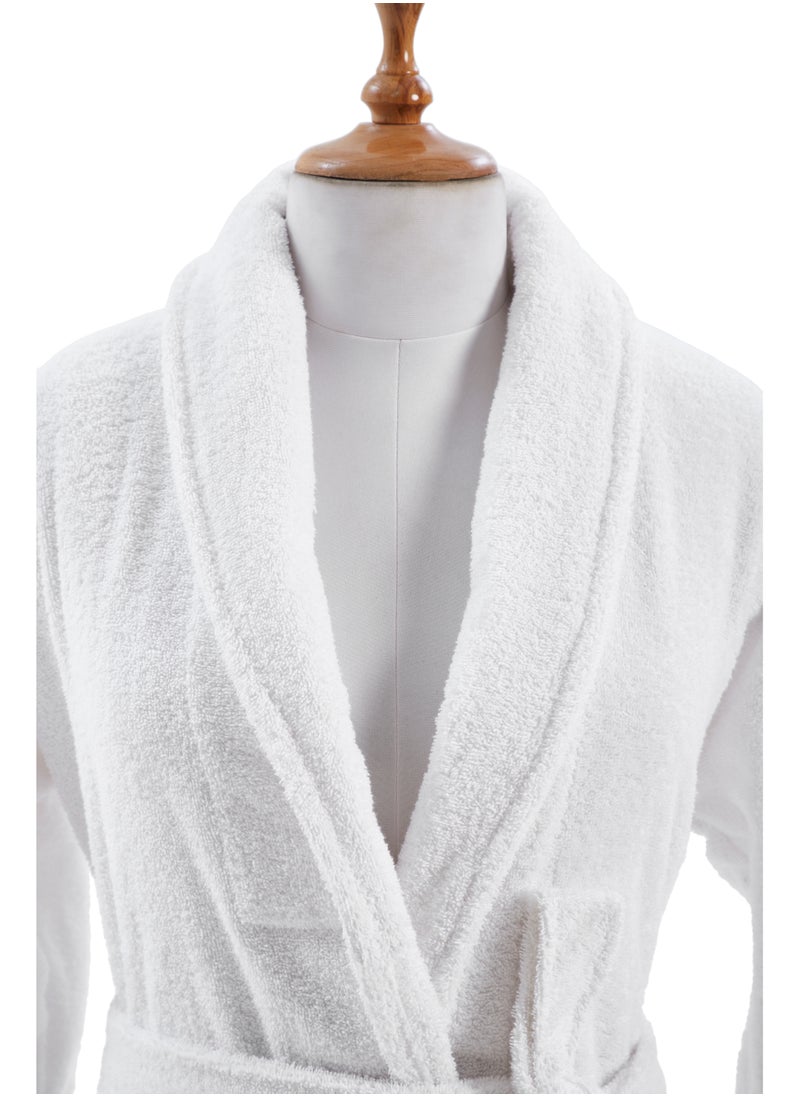 Donetella Unisex 100% Cotton Terry Bathrobe Small And Medium Size, 400 GSM, Luxurious And Absorbent, Ankle-Length with Shawl Collar And Pockets  - Image 3