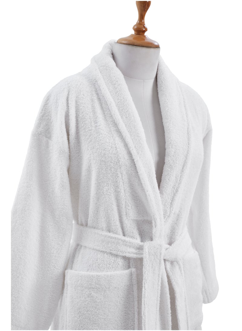 Donetella Unisex 100% Cotton Terry Bathrobe Small And Medium Size, 400 GSM, Luxurious And Absorbent, Ankle-Length with Shawl Collar And Pockets  - Image 4