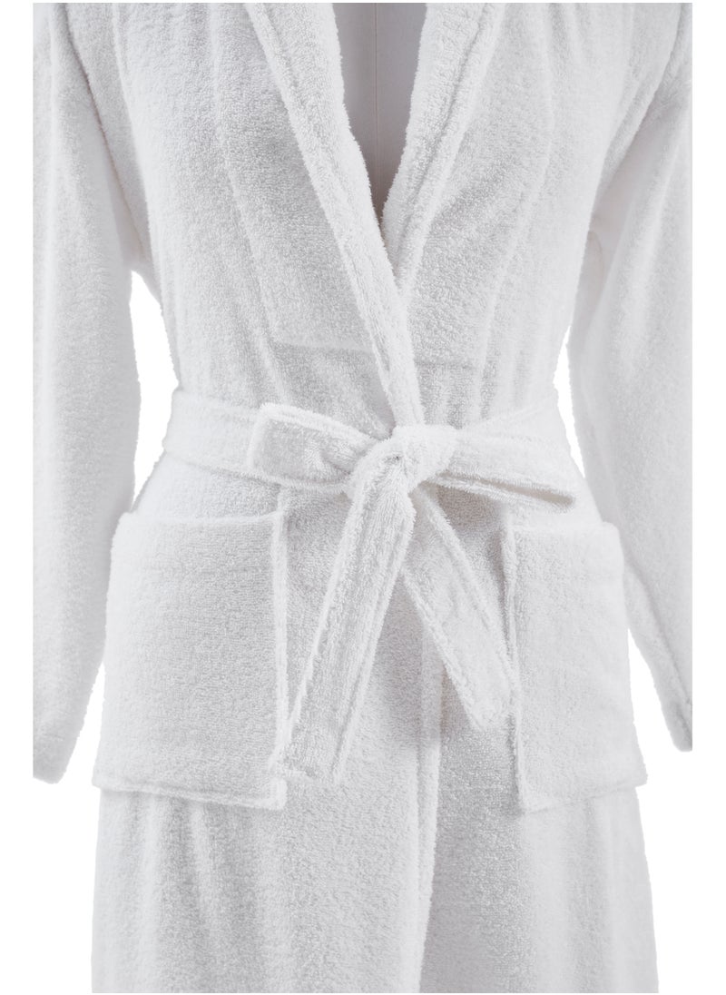 Donetella Unisex 100% Cotton Terry Bathrobe Small And Medium Size, 400 GSM, Luxurious And Absorbent, Ankle-Length with Shawl Collar And Pockets  - Image 5
