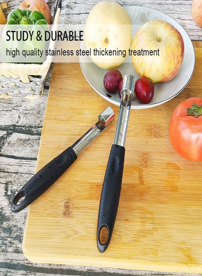 Vicsamer 2PCS Apple Cupcake Corer, Fruit Vegetable Core Remover, Profession Healthy Stainless Steel Apple Remover Household Kitchen Tool for Fuji, Pears, Bell Peppers - Black - Image 5