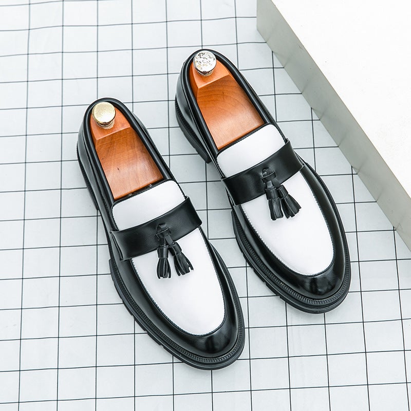 Plus Size New Casual Leather Shoes Fashion Business Dress Leather Shoes Men'S Wedding Shoes Leg Tassel Small Leather Shoes - Image 1