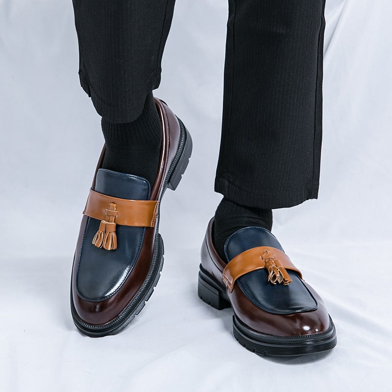Plus Size New Casual Leather Shoes Fashion Business Dress Leather Shoes Men'S Wedding Shoes Leg Tassel Small Leather Shoes - Image 3