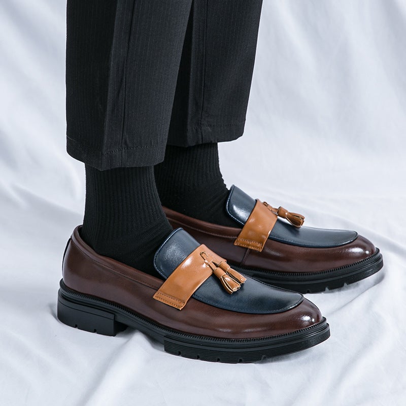 Plus Size New Casual Leather Shoes Fashion Business Dress Leather Shoes Men'S Wedding Shoes Leg Tassel Small Leather Shoes - Image 2