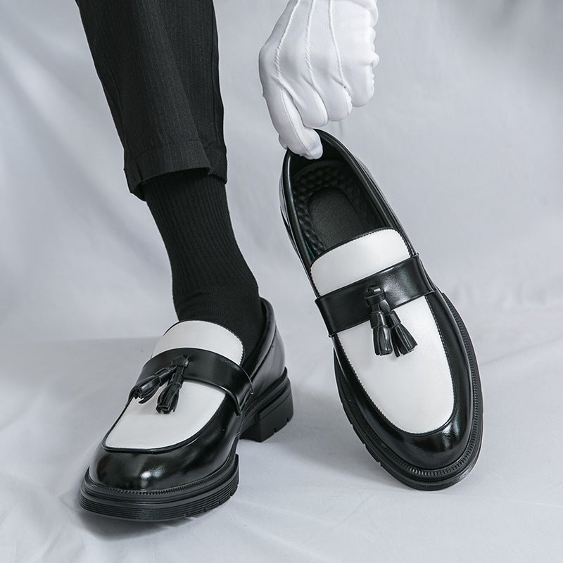 Plus Size New Casual Leather Shoes Fashion Business Dress Leather Shoes Men'S Wedding Shoes Leg Tassel Small Leather Shoes - Image 5