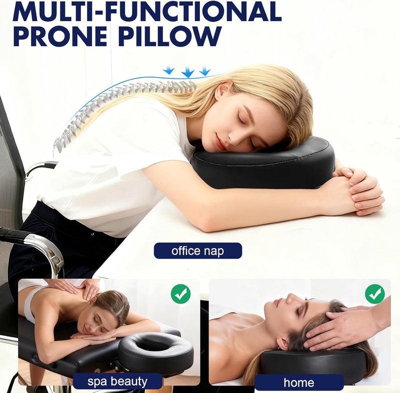 KONOVOLY Universal Headrest Face Cushion Face Pillow for Massage Table and Massage Chair, Professional Massage Table Universal Face Head Neck Rest Pad with Soft Memory Foam (Black) - Image 3