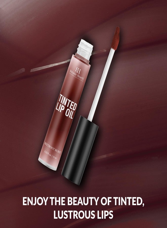 Botanic Hearth Tinted Lip Oil | Moisturizing Lip Gloss Oil for Dry Lips | Deep Red Gloss | Lightweight & Non Greasy | 0.3fl oz - Image 2