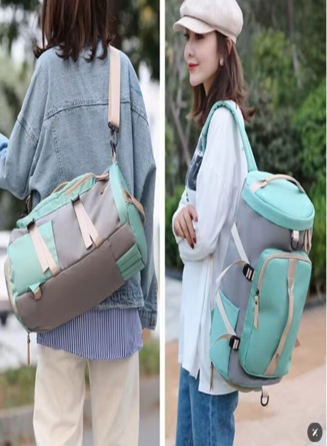 Sports Duffle Backpack for Women Gym Bag Holdall Rucksack with Shoes Compartment for Sport Traveling Swimming Yoga Hiking Camping - Image 3
