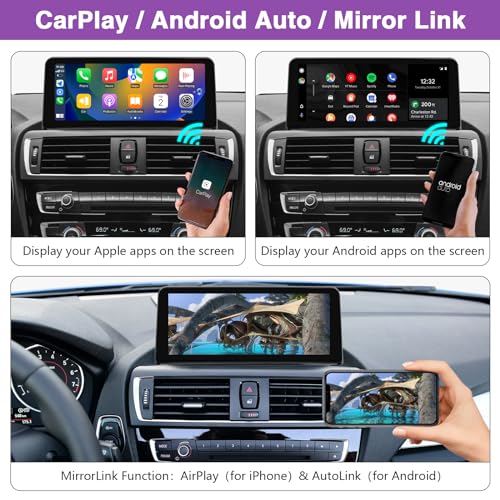 NINETOM 10.25 inch Touchscreen Wireless CarPlay Android Auto Multimedia Car Radio Receiver Compatible with BMW 1/2 Series NBT System, F20/F21/F23 (2013-2016) - Image 3