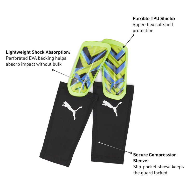 PUMA ULTRA Green Flex Sleeve Football Shin Guards - Image 2