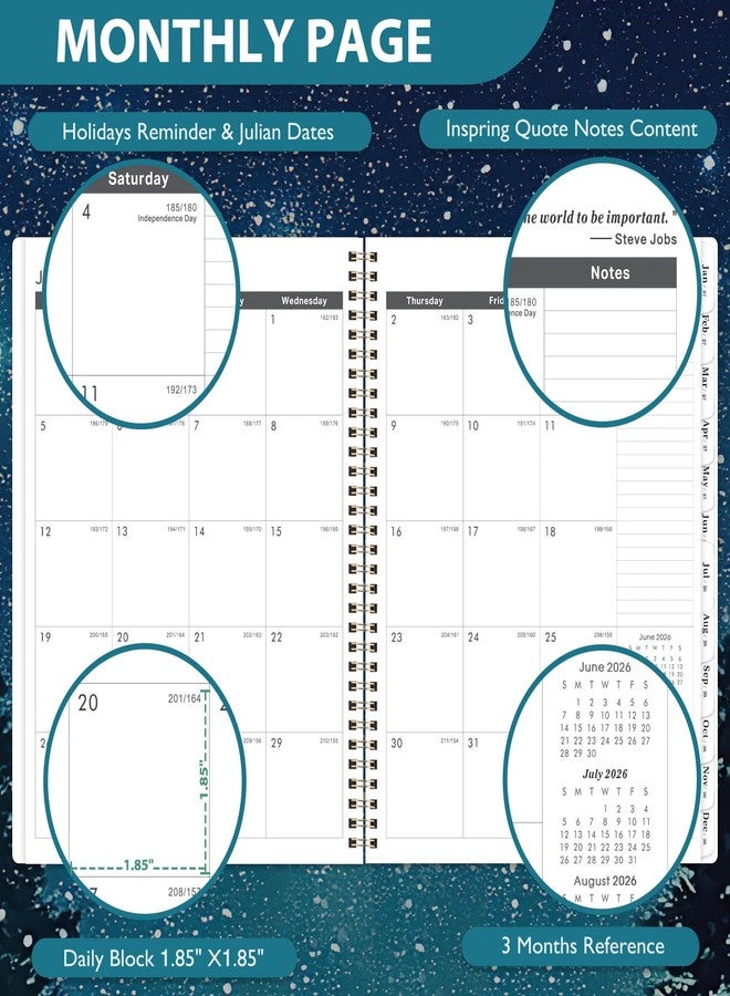 Lortarl 2026-2028 Monthly Planner - 2 Year Monthly Planner 2026-2028, July 2026 - June 2028, 9" x 11", 24 Months, Calendar with Tabs, Inner Pocket, Notes Pages - Image 3