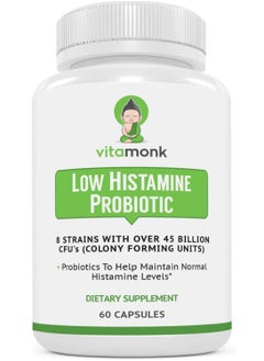 VitaMonk Vitamonk low Histamine Probiotic 8 strains 45 billion CFU's 60Caps  - Image 1