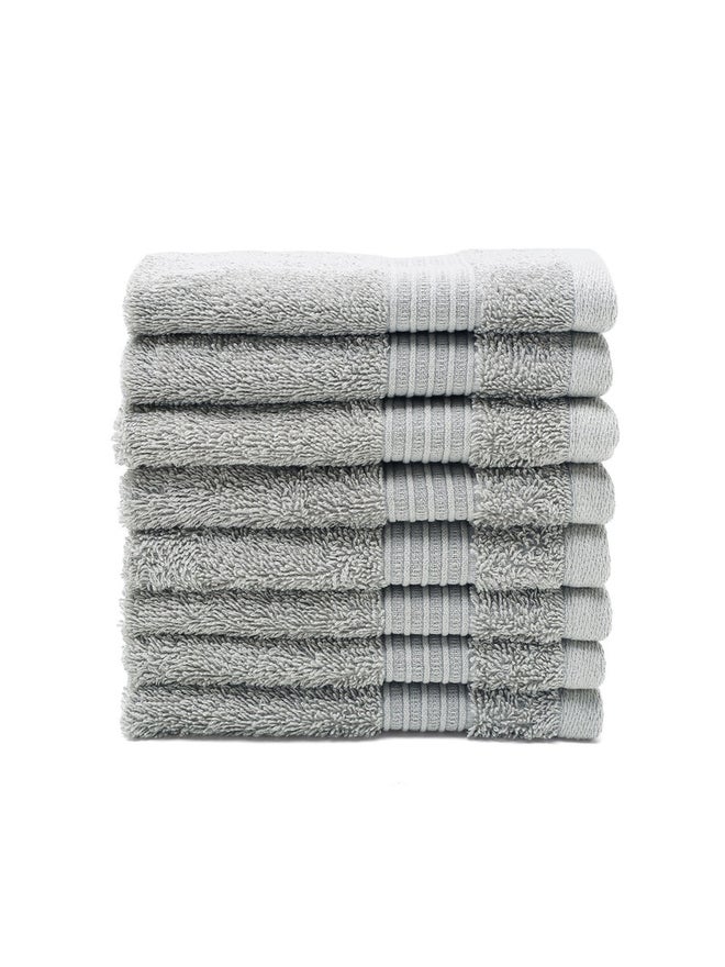 FIELDCREST 8-Piece Plain Towel Pack Of Wash Cloth 33X33Cm 500 Gsm Drizzle - Image 1
