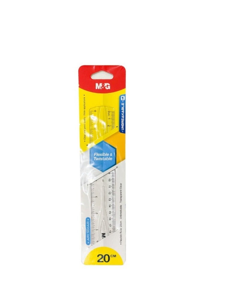 M&G Chenguang Flexible and Twistable  Ruler clear silicone - 20cm - No:ARL960AR