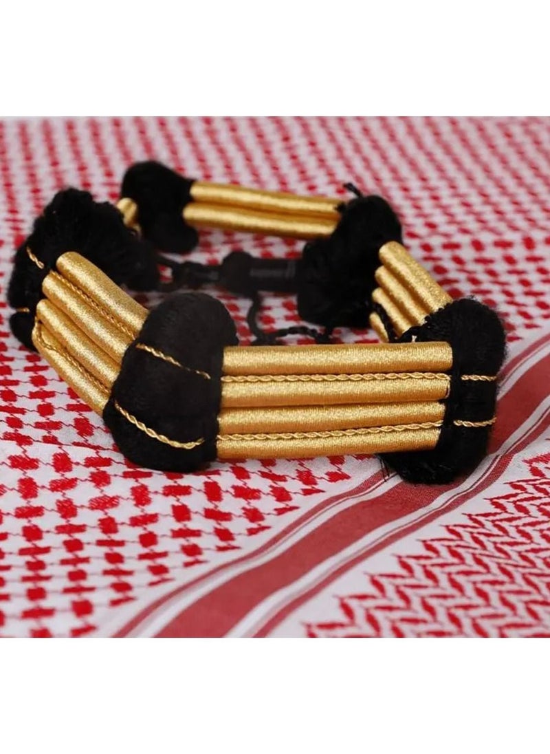 Alwaseef King Faisal's distinctive headband is designed in a unique way to celebrate Saudi Founding Day. This headband is a wonderful accessory that reflects national identity and adds a touch of luxury  - Image 1