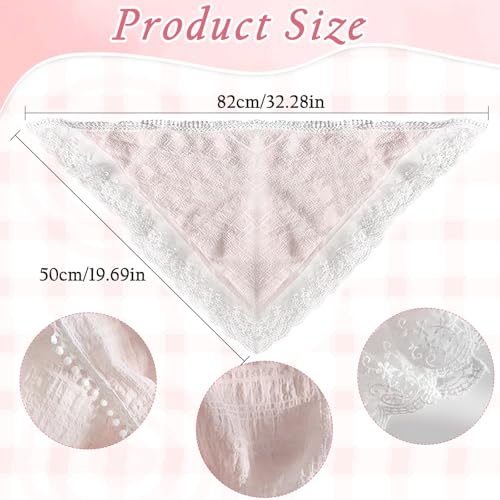 TecoKart® 2 Pcs Hairbands for Women Stylish, Triangle Lace Hairband for Woman, Soft Lightweight Head Scarf Elegant Summer Bandana Accessory Hair Scarf for Girls - Image 2
