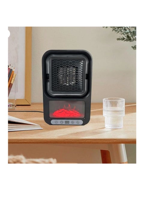 180 Degree Rotating Portable Electric Heater with 600 Watts Remote Control, Decorative Heater for Home and Office with Interior Light and Leather Handle, Hot Air Diffuser with Timer