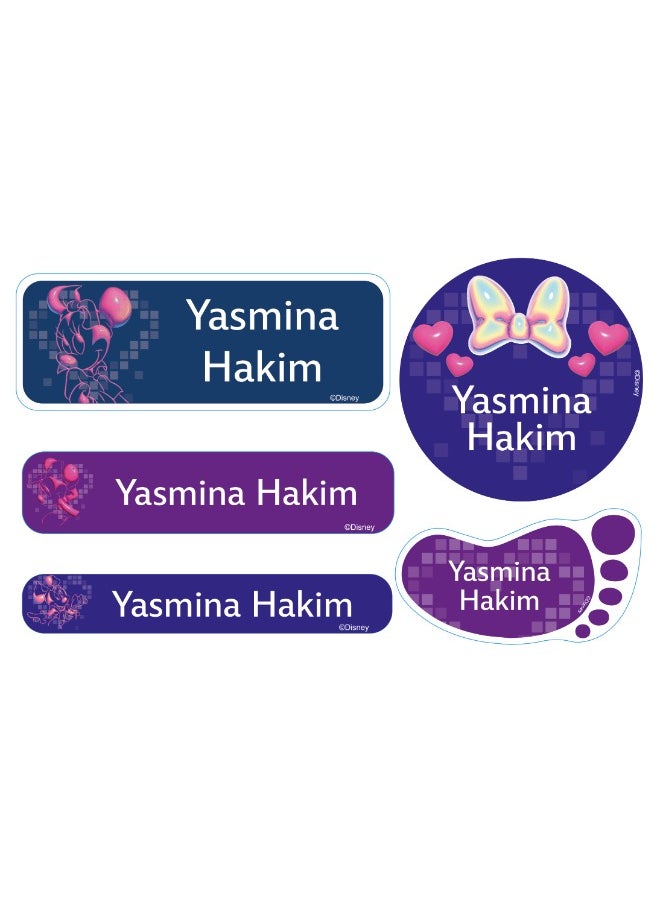 Essmak Disney Personalized Waterproof Name Labels for Kids – Set of 74 Custom Stickers for School Supplies, Lunch Boxes, Clothes and Toys  - Image 1